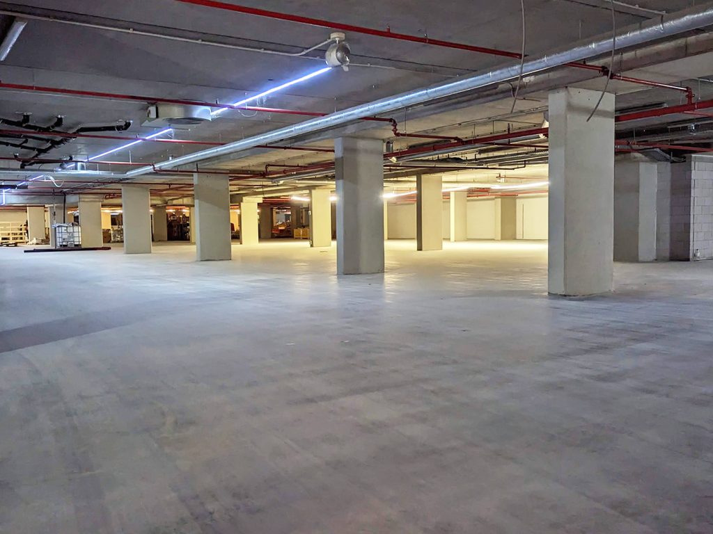 leveling of concrete floors, large garage